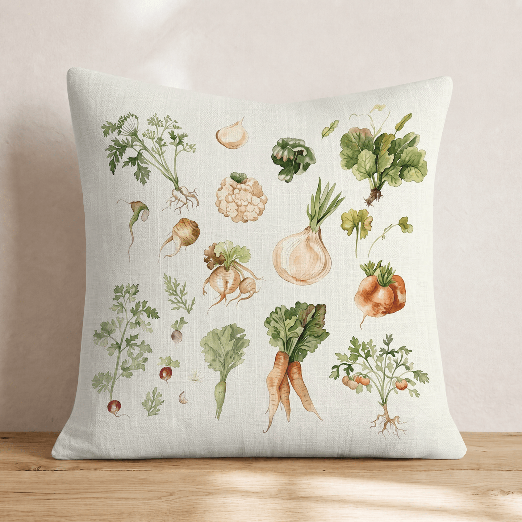 Root Veggies Throw Pillow - Hillcroft Home