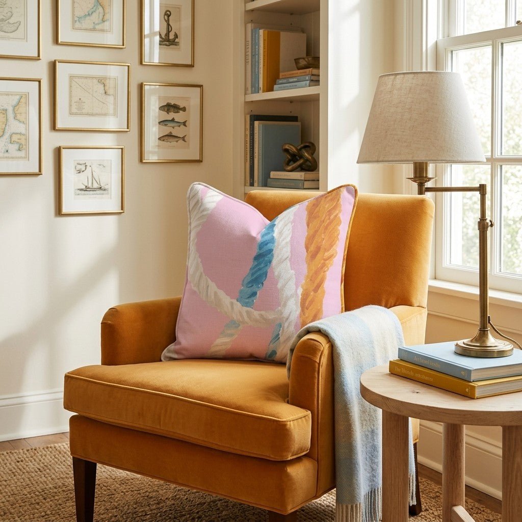 Ropes and Colors Throw Pillow - Hillcroft Home