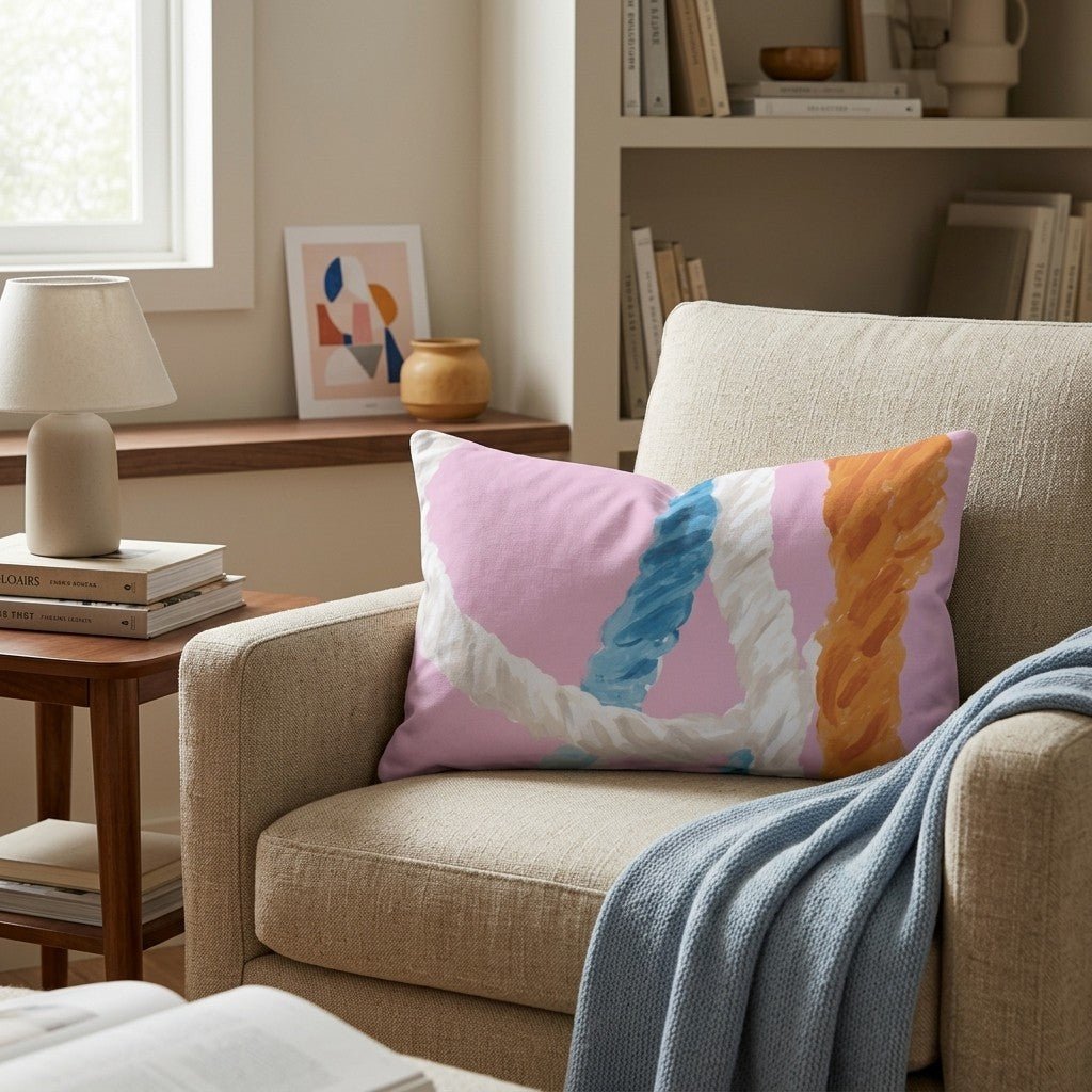Ropes and Colors Throw Pillow - Hillcroft Home
