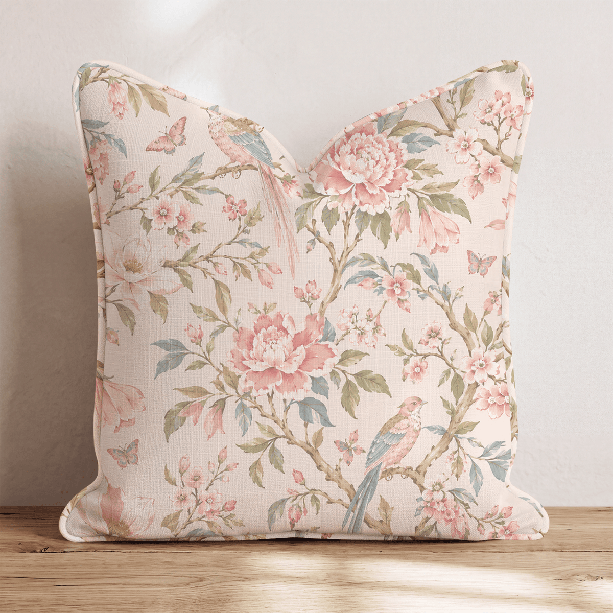 Rosalie Chinoiserie Warm Throw Pillow throw pillow - Hillcroft Home
