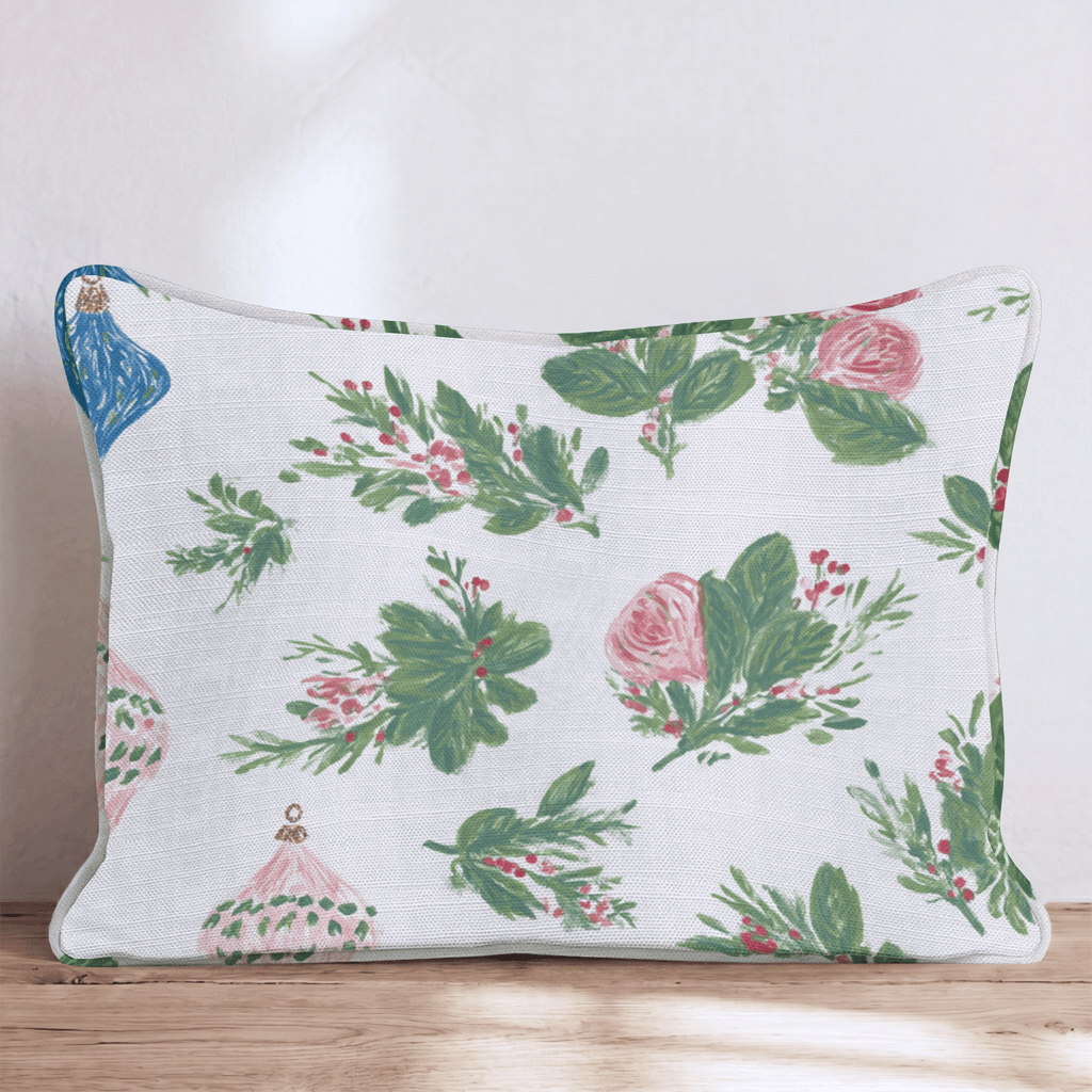 Rose and Ornament Garden Throw Pillow - Hillcroft Home
