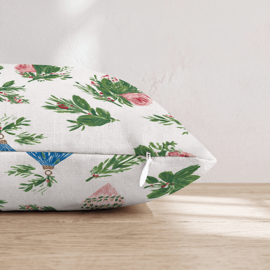 Rose and Ornament Garden Throw Pillow - Hillcroft Home