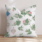 Rose and Ornament Garden Throw Pillow - Hillcroft Home