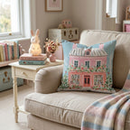 Rose Bloom Bookshop Facade Throw Pillow - Hillcroft Home