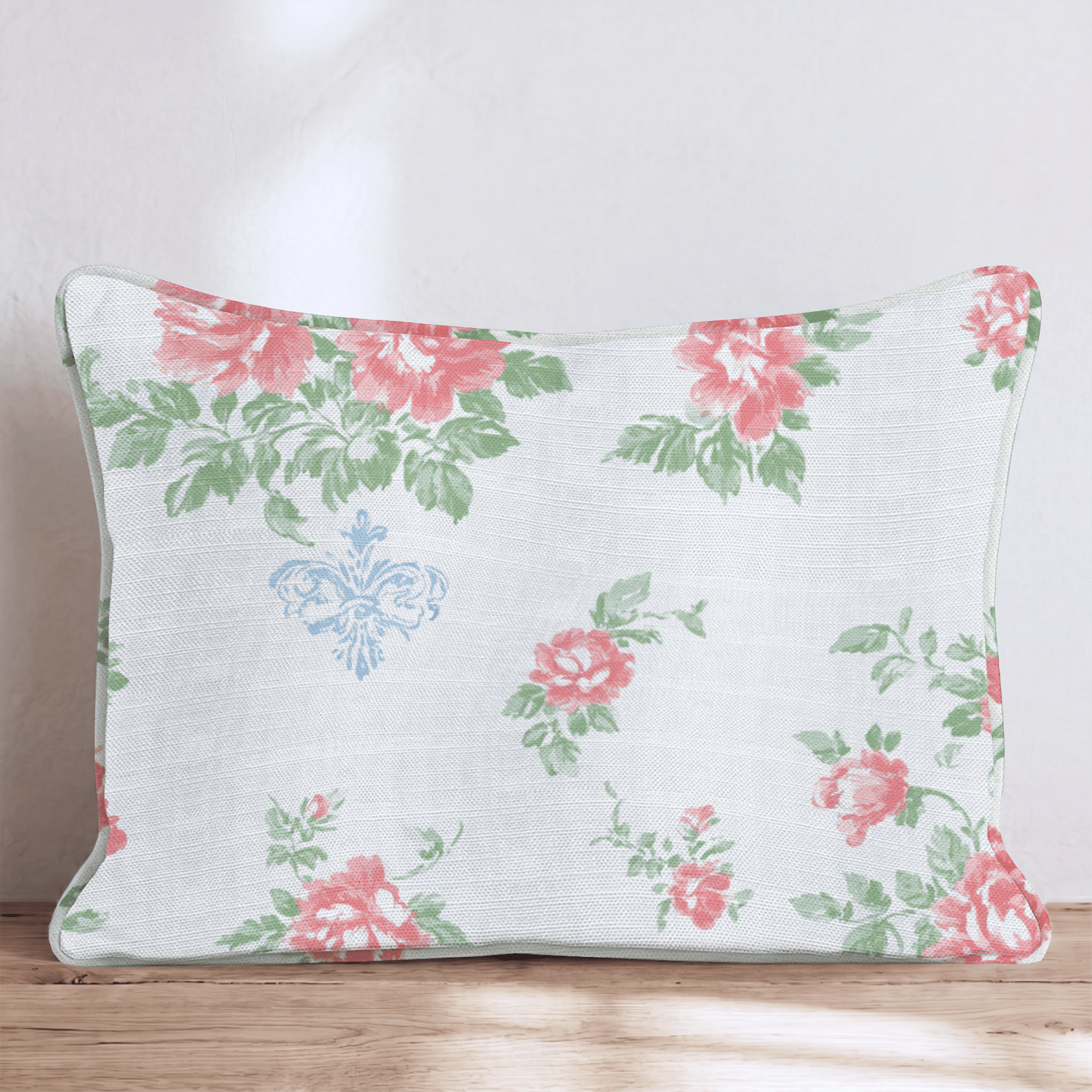 Rose Damask Throw Pillow - Hillcroft Home
