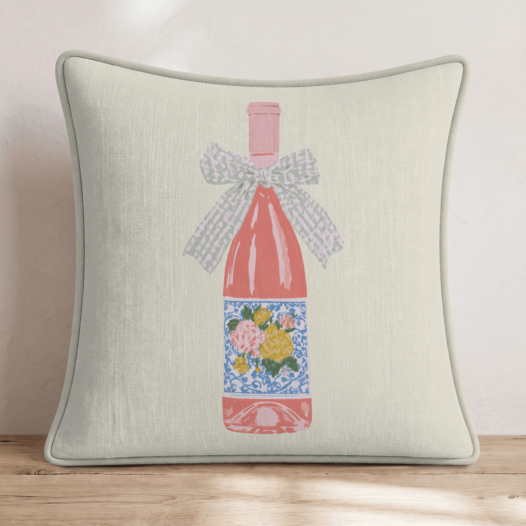 Rosé Day Throw Pillow - Hillcroft Home
