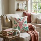 Rose Garden Stag Throw Pillow - Hillcroft Home