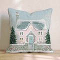 Rose Garland Cottage Gate Throw Pillow - Hillcroft Home