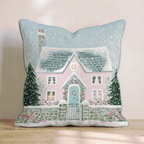 Rose Garland Cottage Gate Throw Pillow - Hillcroft Home