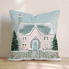 Rose Garland Cottage Gate Throw Pillow - Hillcroft Home