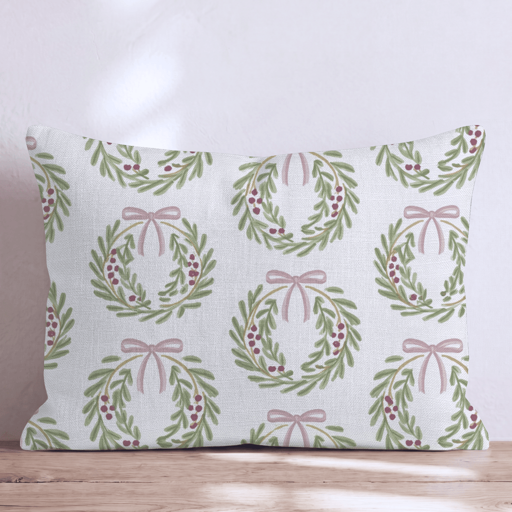 Rose Wreath Throw Pillow throw pillow - Hillcroft Home