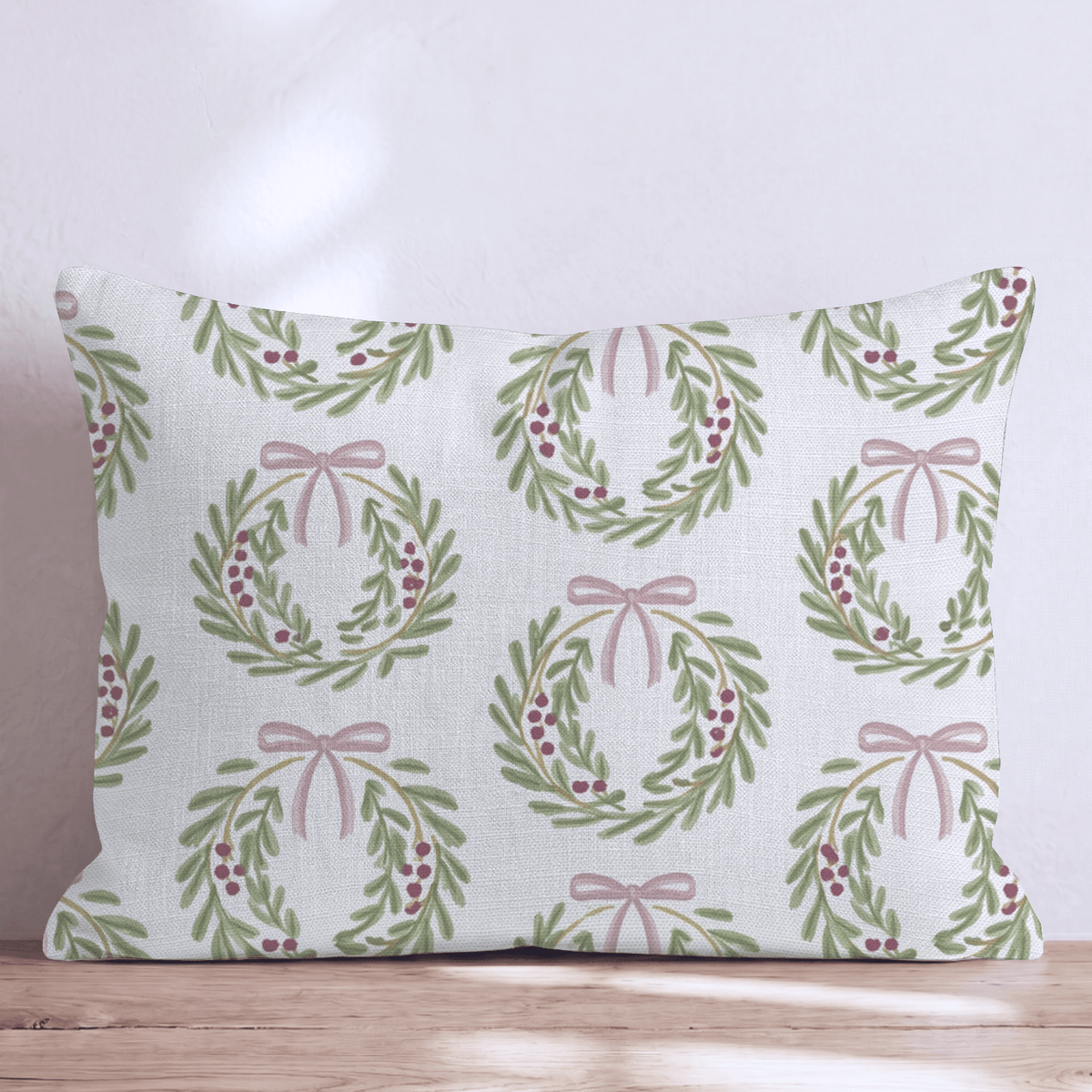 Rose Wreath Throw Pillow throw pillow - Hillcroft Home