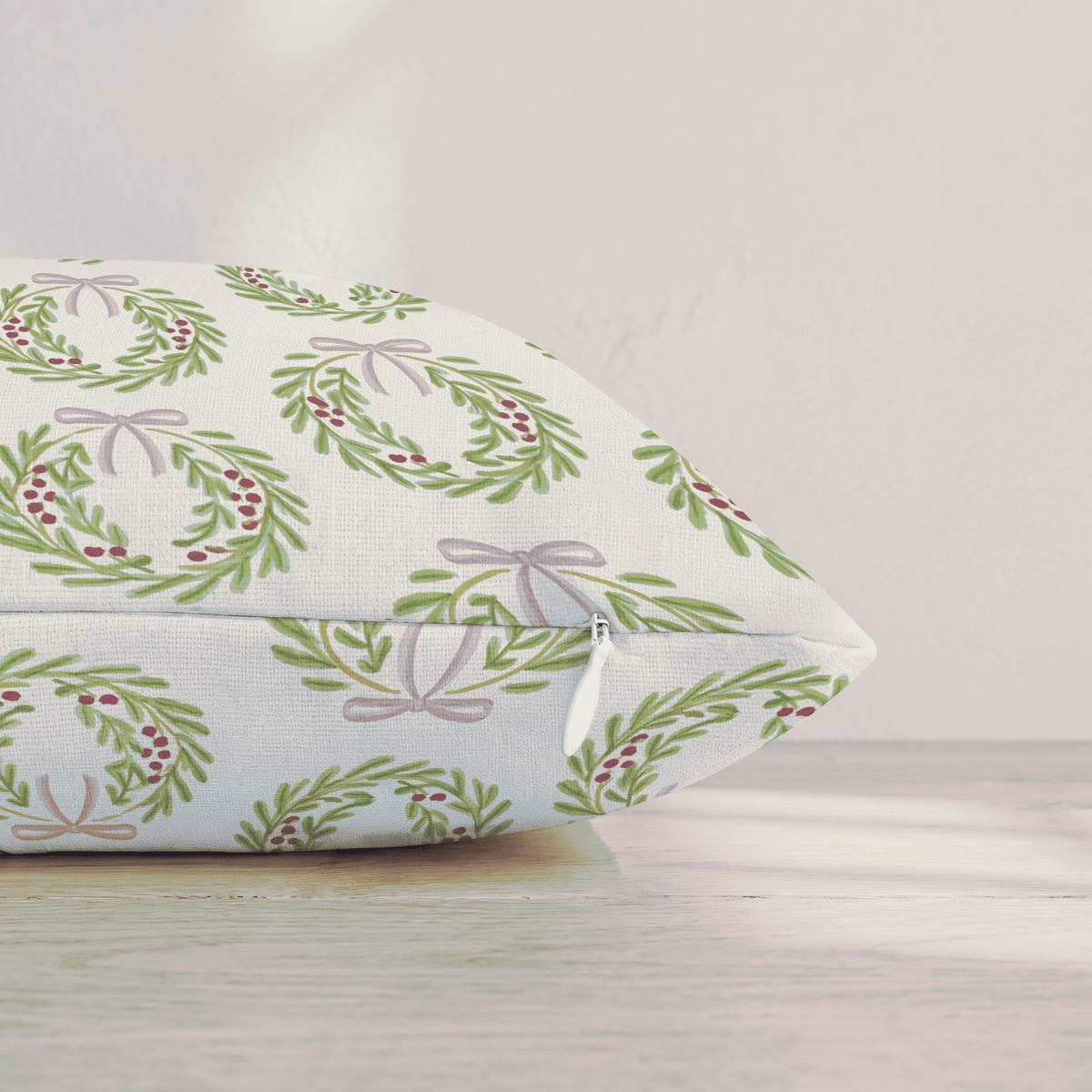 Rose Wreath Throw Pillow throw pillow - Hillcroft Home