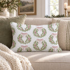 Rose Wreath Throw Pillow throw pillow - Hillcroft Home