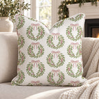 Rose Wreath Throw Pillow throw pillow - Hillcroft Home