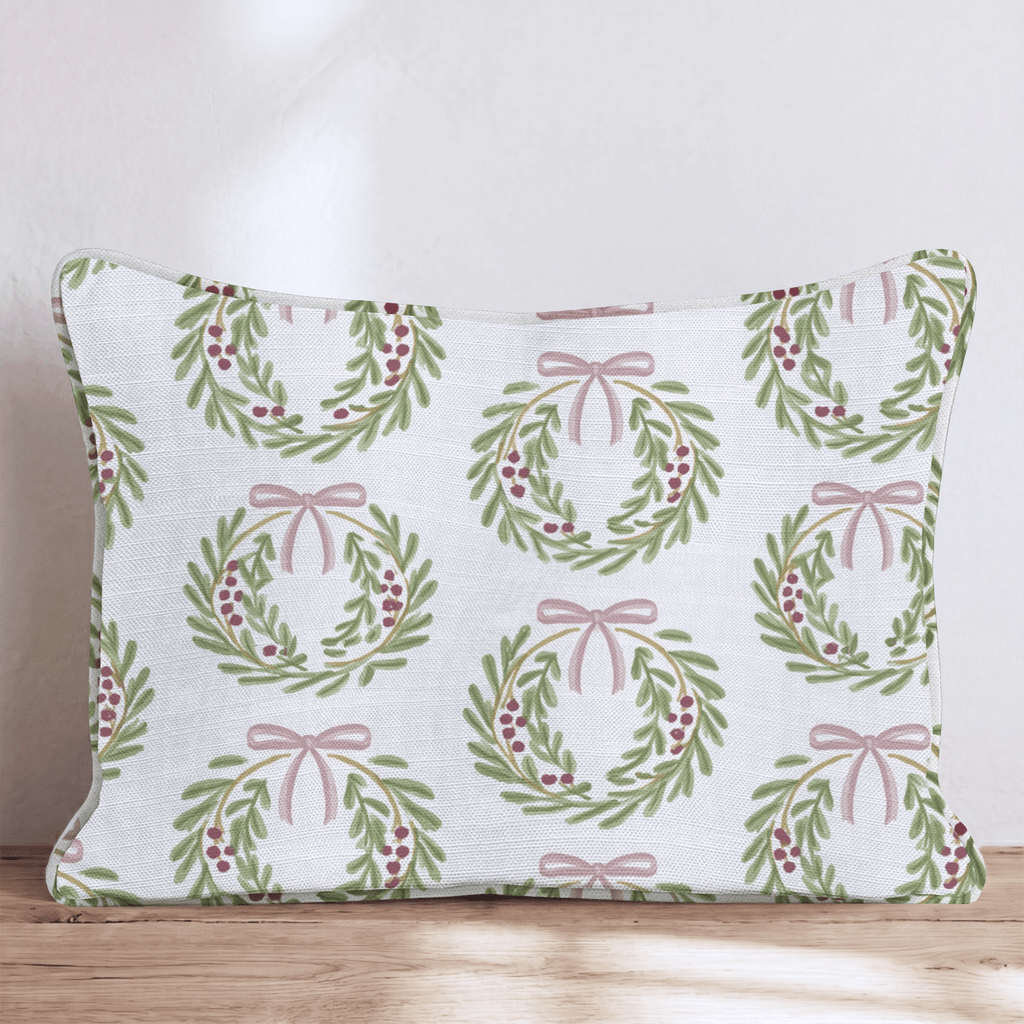 Rose Wreath Throw Pillow throw pillow - Hillcroft Home