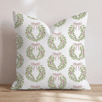 Rose Wreath Throw Pillow throw pillow - Hillcroft Home