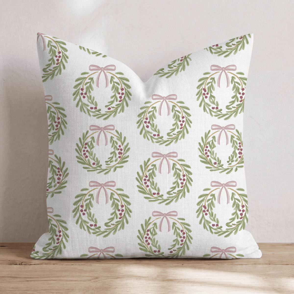 Rose Wreath Throw Pillow throw pillow - Hillcroft Home