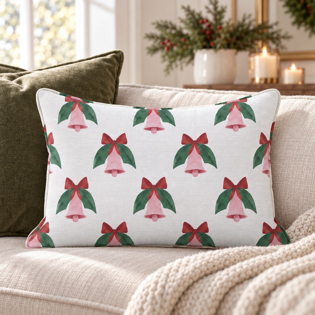 Rosette Bells Throw Pillow throw pillow - Hillcroft Home
