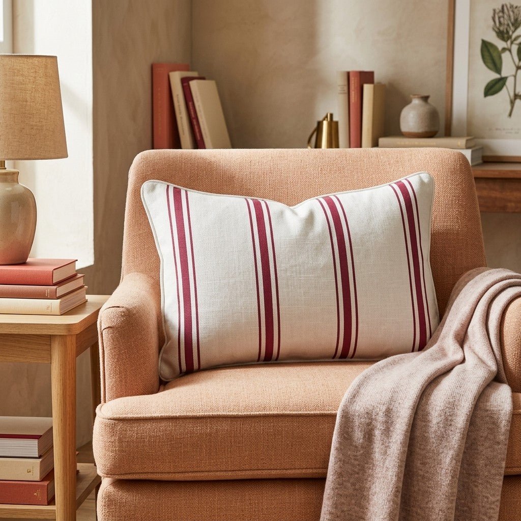 Rosie Stripes Throw Pillow - Hillcroft Home