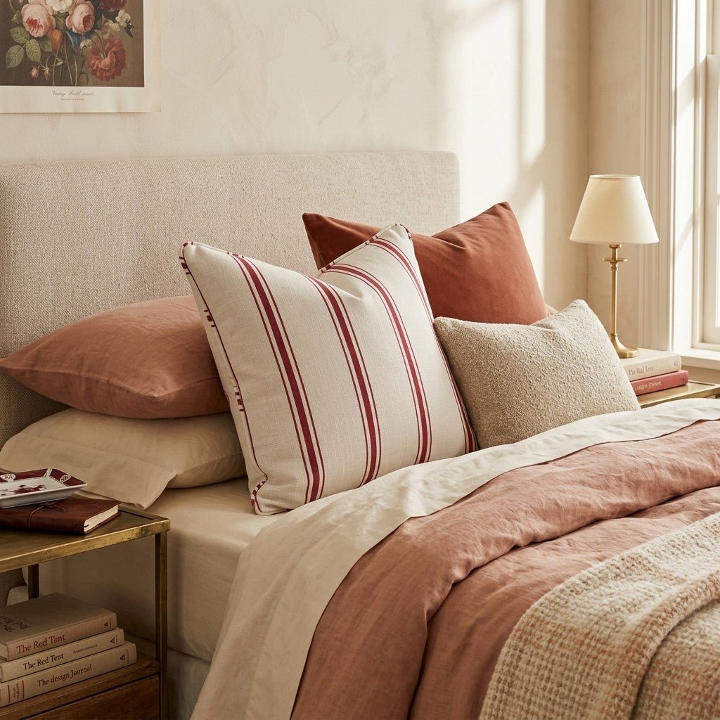 Rosie Stripes Throw Pillow - Hillcroft Home