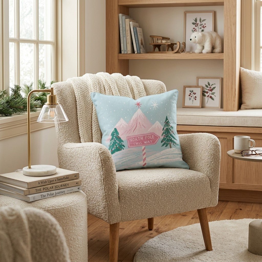 Rosy Peaks Signpost Throw Pillow - Hillcroft Home