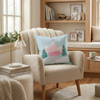 Rosy Peaks Signpost Throw Pillow - Hillcroft Home