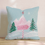 Rosy Peaks Signpost Throw Pillow - Hillcroft Home