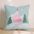 Rosy Peaks Signpost Throw Pillow - Hillcroft Home