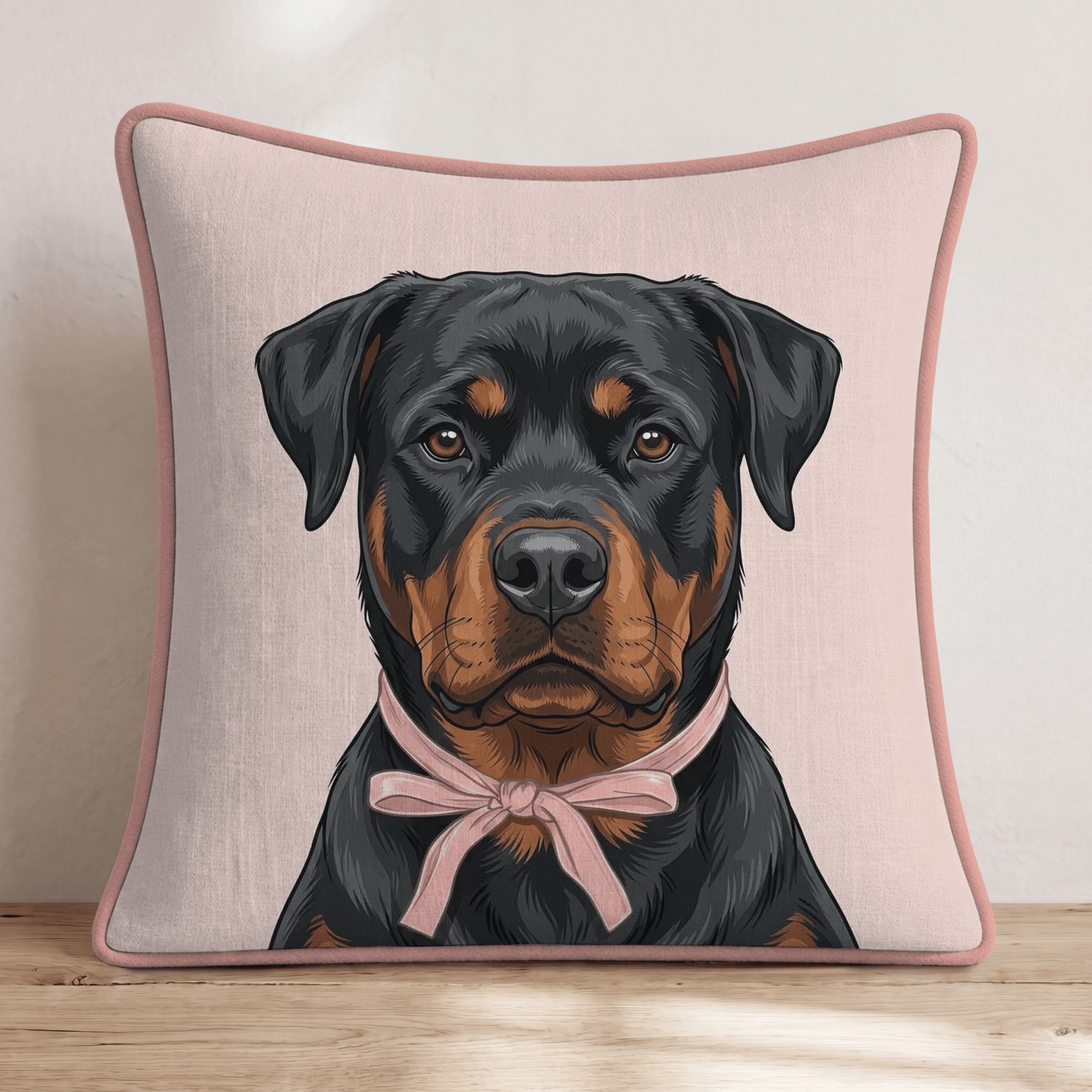 Rottweiler Portrait Throw Pillow - Hillcroft Home
