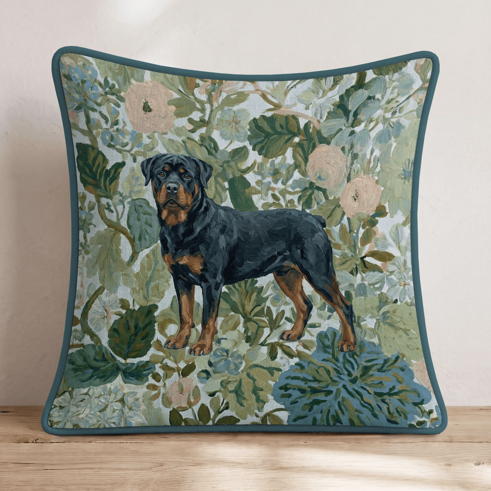 Rottweiler Power Throw Pillow - Hillcroft Home