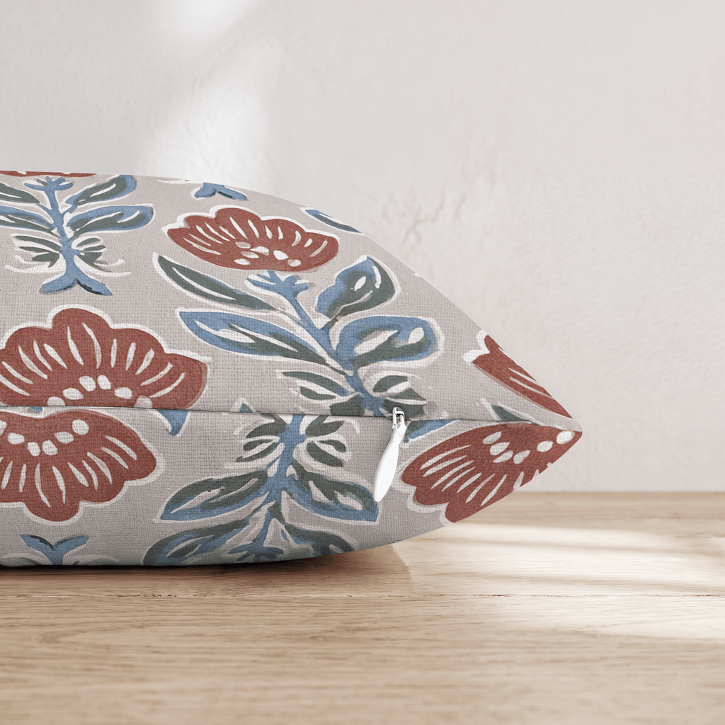 Rouge Bloom Throw Pillow - Hillcroft Home
