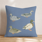 Row Of Ducks Throw Pillow - Hillcroft Home