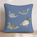 Row Of Ducks Throw Pillow - Hillcroft Home