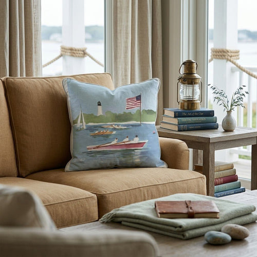 Rowing Race Throw Pillow - Hillcroft Home