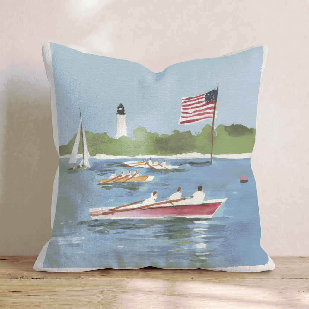 Rowing Race Throw Pillow - Hillcroft Home