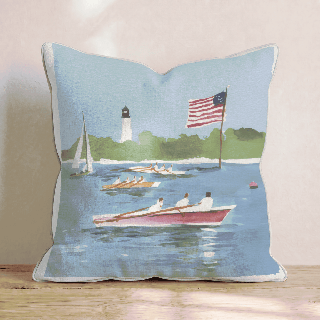 Rowing Race Throw Pillow - Hillcroft Home