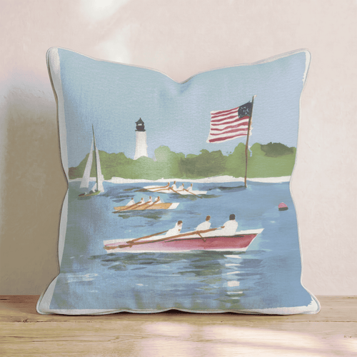 Rowing Race Throw Pillow - Hillcroft Home