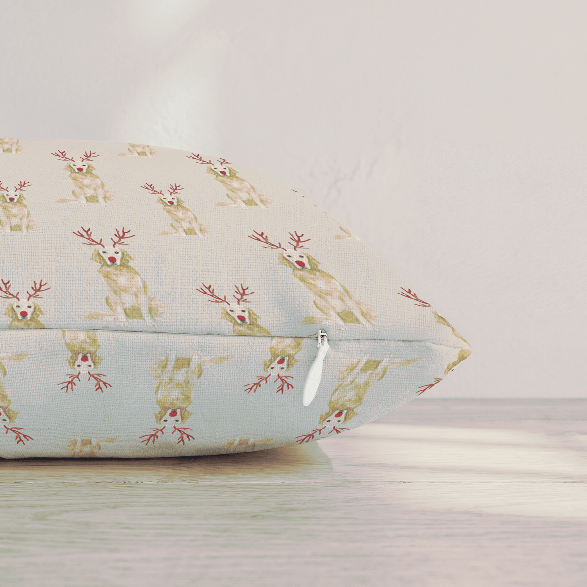 Rudolph Golden Retrievers Throw Pillow throw pillow - Hillcroft Home