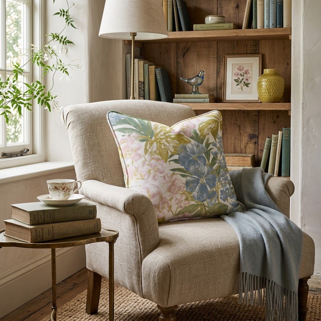 Rue Florals Throw Pillow - Hillcroft Home