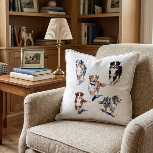 Running Australian Shepherd Throw Pillow - Hillcroft Home