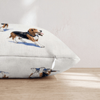 Running Basset Hound Throw Pillow - Hillcroft Home