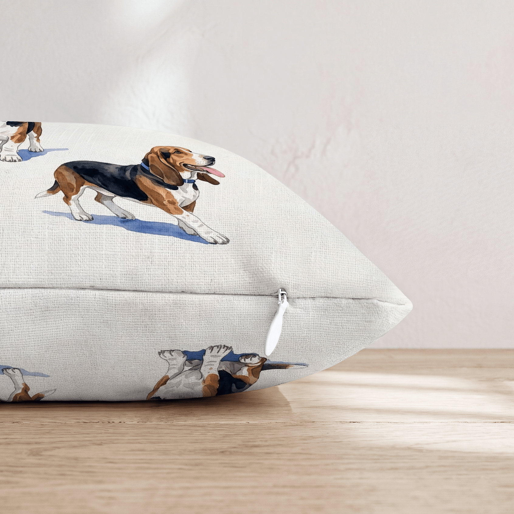 Running Basset Hound Throw Pillow - Hillcroft Home