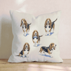 Running Basset Hound Throw Pillow - Hillcroft Home