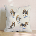 Running Basset Hound Throw Pillow - Hillcroft Home