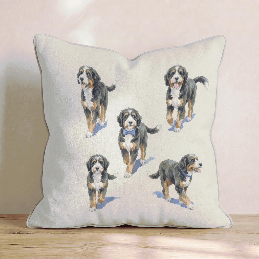Running Bernedoodle Throw Pillow - Hillcroft Home
