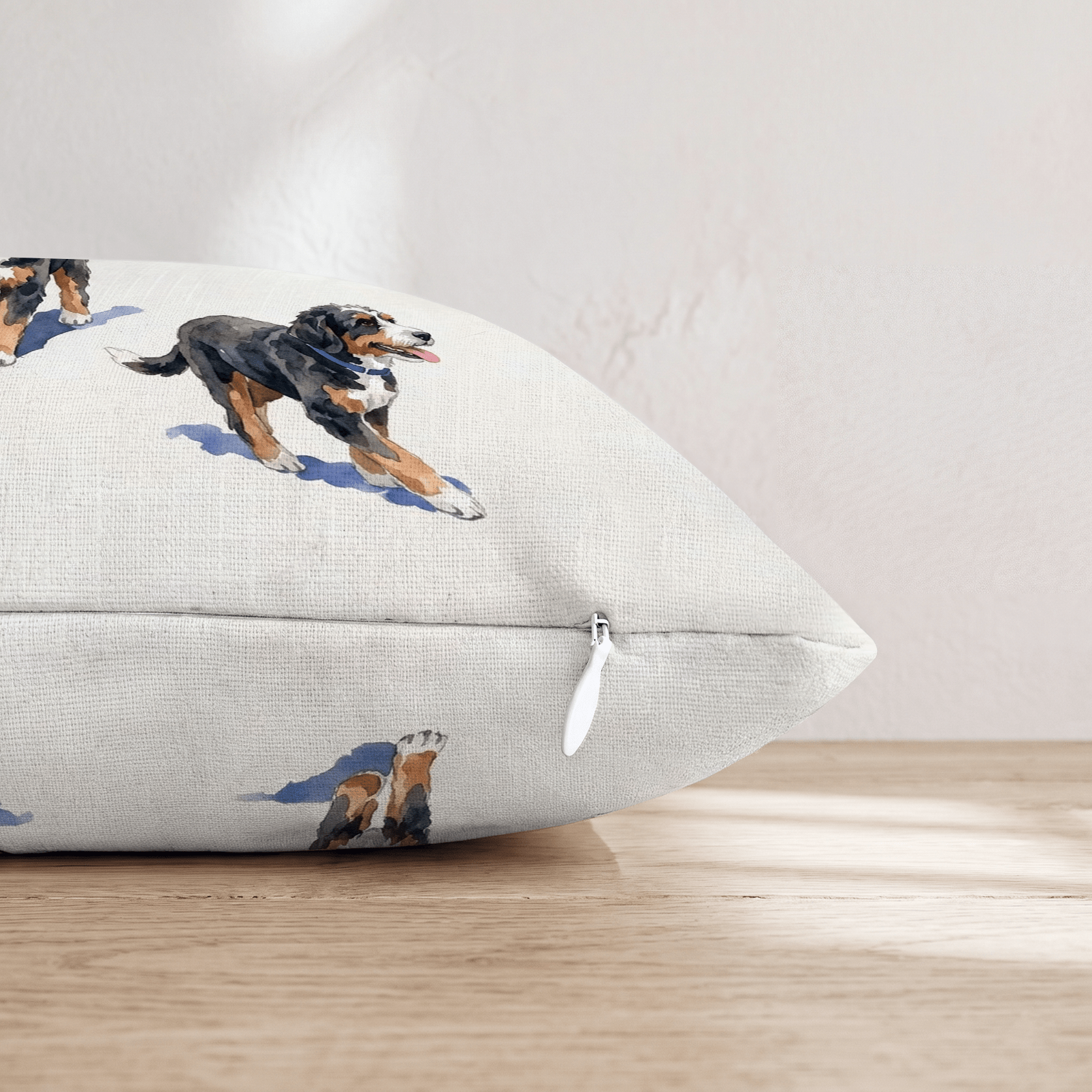 Running Bernedoodle Throw Pillow - Hillcroft Home