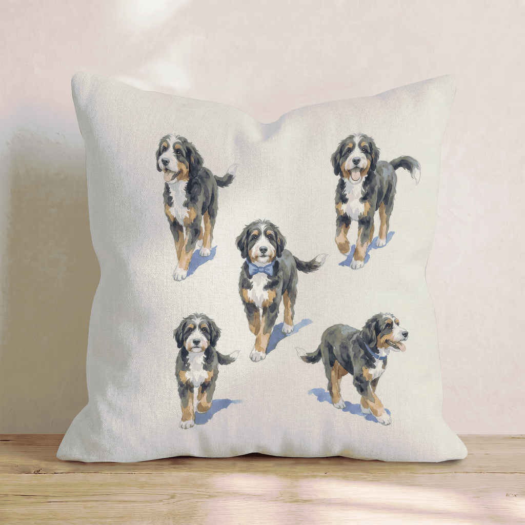 Running Bernedoodle Throw Pillow - Hillcroft Home