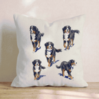 Running Bernese Mountain Dogs Throw Pillow - Hillcroft Home
