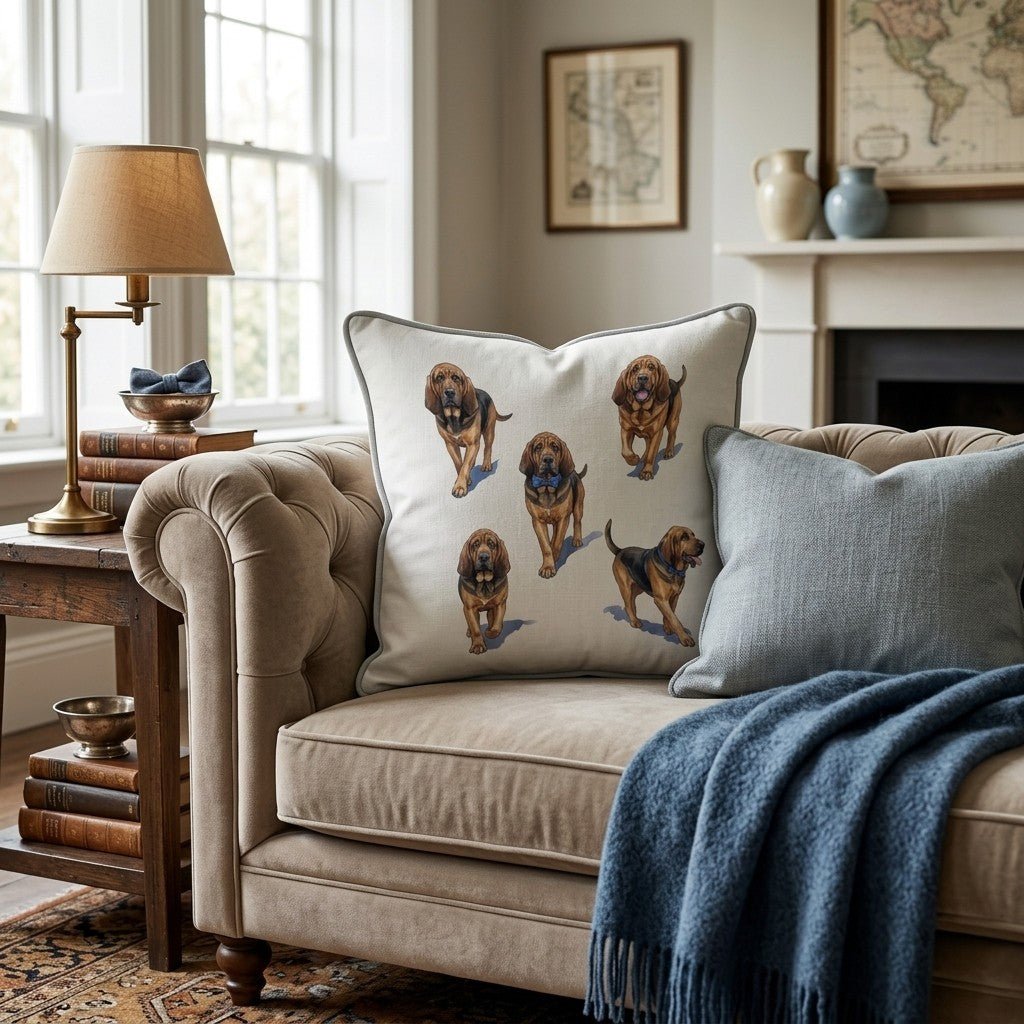 Running Bloodhounds Throw Pillow - Hillcroft Home